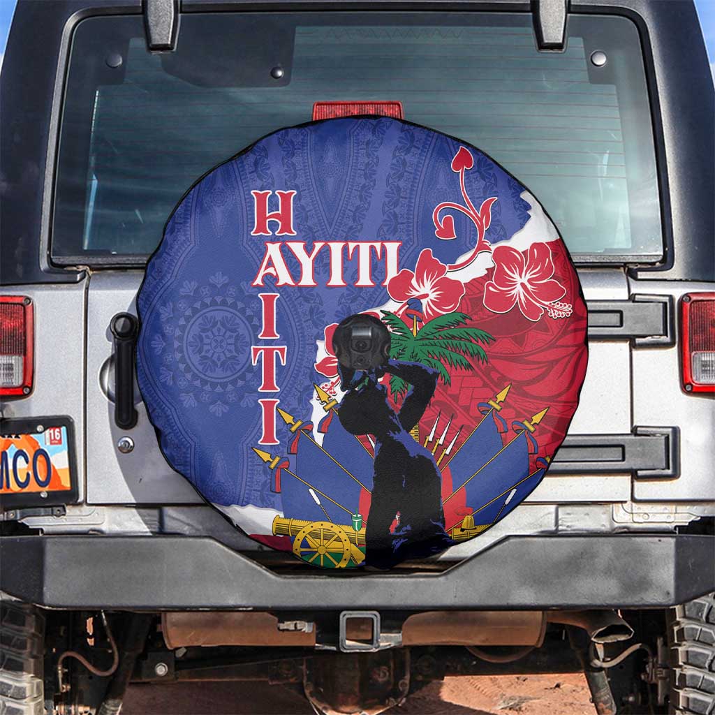 Haiti Le Marron Inconnu Spare Tire Cover Dashiki Mix Polynesian Pattern