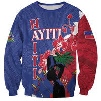 Personalised Haiti Le Marron Inconnu Sweatshirt Dashiki Mix Polynesian Pattern LT01 Unisex Blue - Polynesian Pride