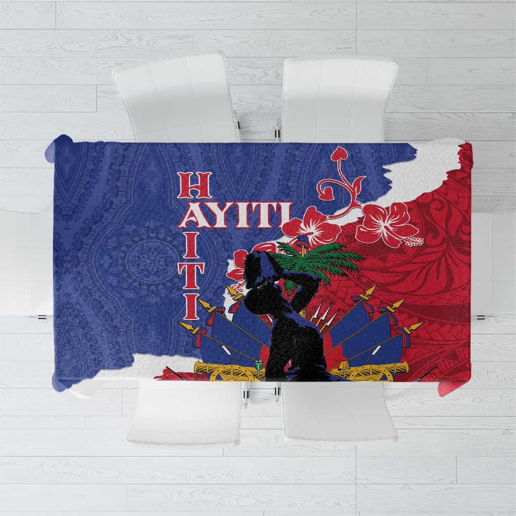 Haiti Le Marron Inconnu Tablecloth Dashiki Mix Polynesian Pattern LT01 Blue - Polynesian Pride