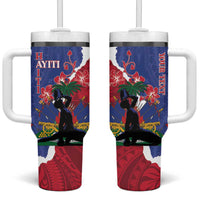 Personalised Haiti Le Marron Inconnu Tumbler With Handle Dashiki Mix Polynesian Pattern LT01 One Size: 40 oz Blue - Polynesian Pride