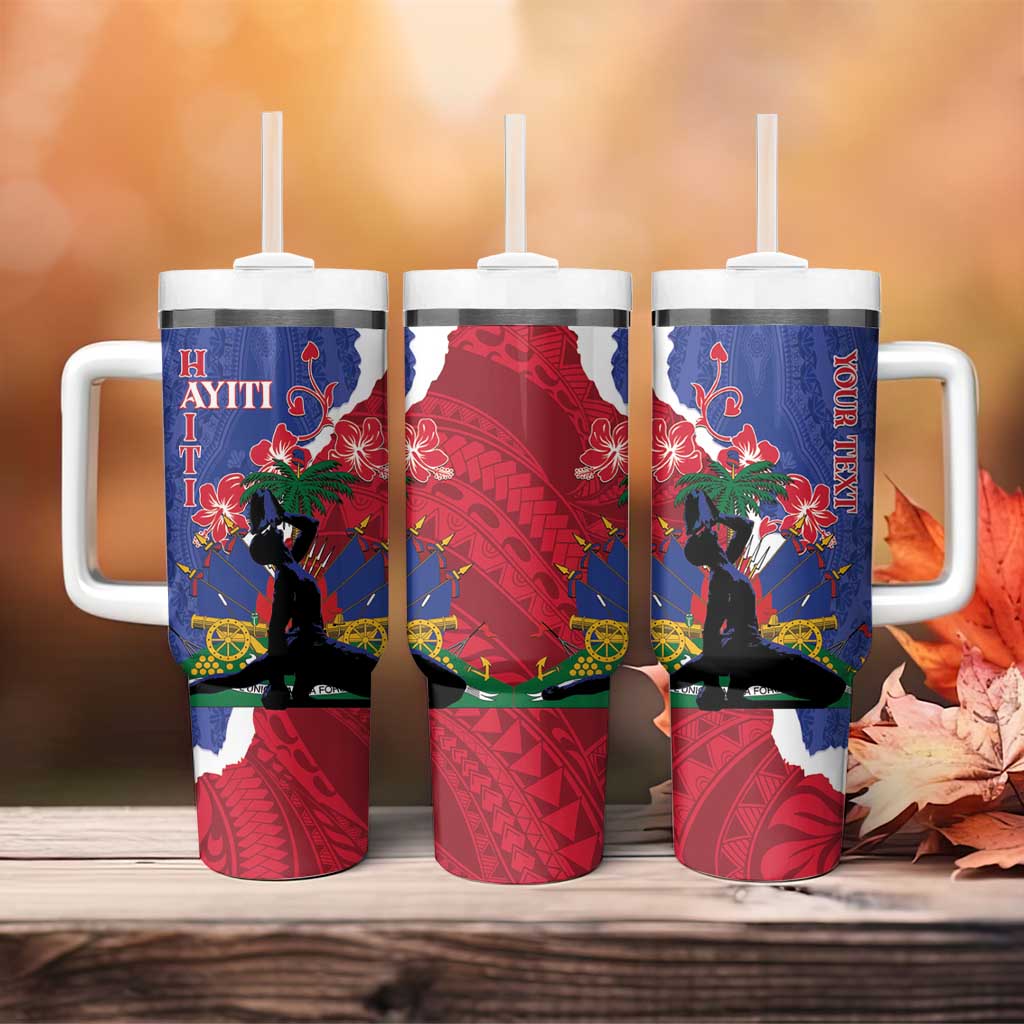 Personalised Haiti Le Marron Inconnu Tumbler With Handle Dashiki Mix Polynesian Pattern LT01 - Polynesian Pride