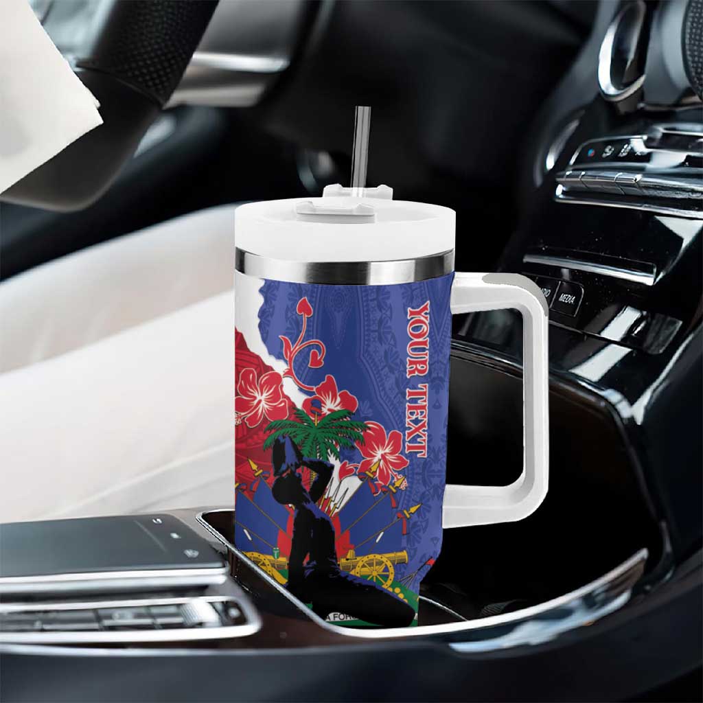 Personalised Haiti Le Marron Inconnu Tumbler With Handle Dashiki Mix Polynesian Pattern LT01 - Polynesian Pride