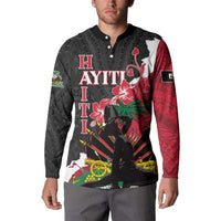 Personalised Ayiti Neg Marron Button Sweatshirt Dashiki Mix Polynesian Pattern