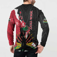 Personalised Ayiti Neg Marron Button Sweatshirt Dashiki Mix Polynesian Pattern