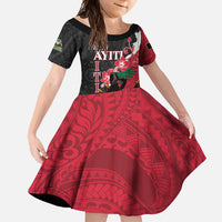 Personalised Ayiti Neg Marron Family Matching Mermaid Dress and Hawaiian Shirt Dashiki Mix Polynesian Pattern LT01 Daughter's Dress Black - Polynesian Pride