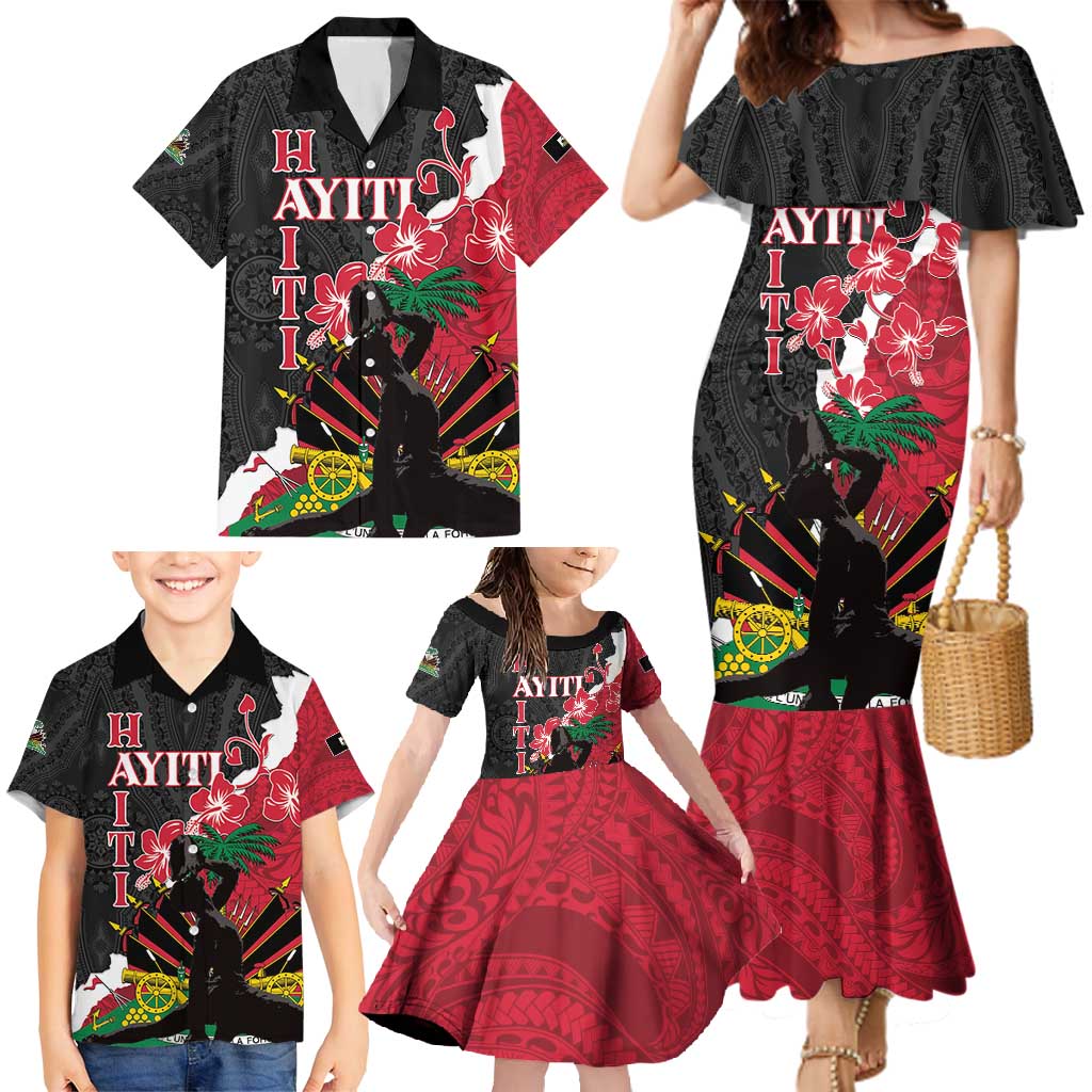 Personalised Ayiti Neg Marron Family Matching Mermaid Dress and Hawaiian Shirt Dashiki Mix Polynesian Pattern LT01 - Polynesian Pride