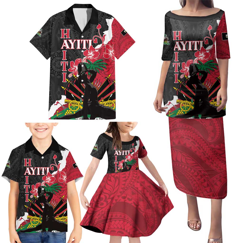 Personalised Ayiti Neg Marron Family Matching Puletasi and Hawaiian Shirt Dashiki Mix Polynesian Pattern LT01 - Polynesian Pride