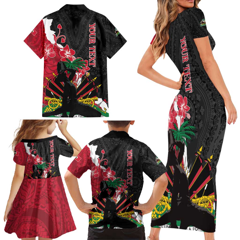 Personalised Ayiti Neg Marron Family Matching Short Sleeve Bodycon Dress and Hawaiian Shirt Dashiki Mix Polynesian Pattern LT01 - Polynesian Pride