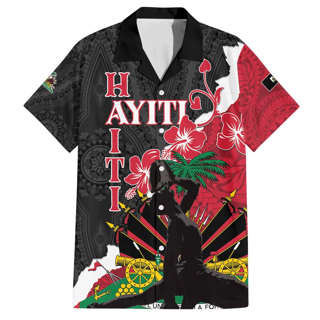 Personalised Ayiti Neg Marron Family Matching Summer Maxi Dress and Hawaiian Shirt Dashiki Mix Polynesian Pattern LT01 Dad's Shirt - Short Sleeve Black - Polynesian Pride