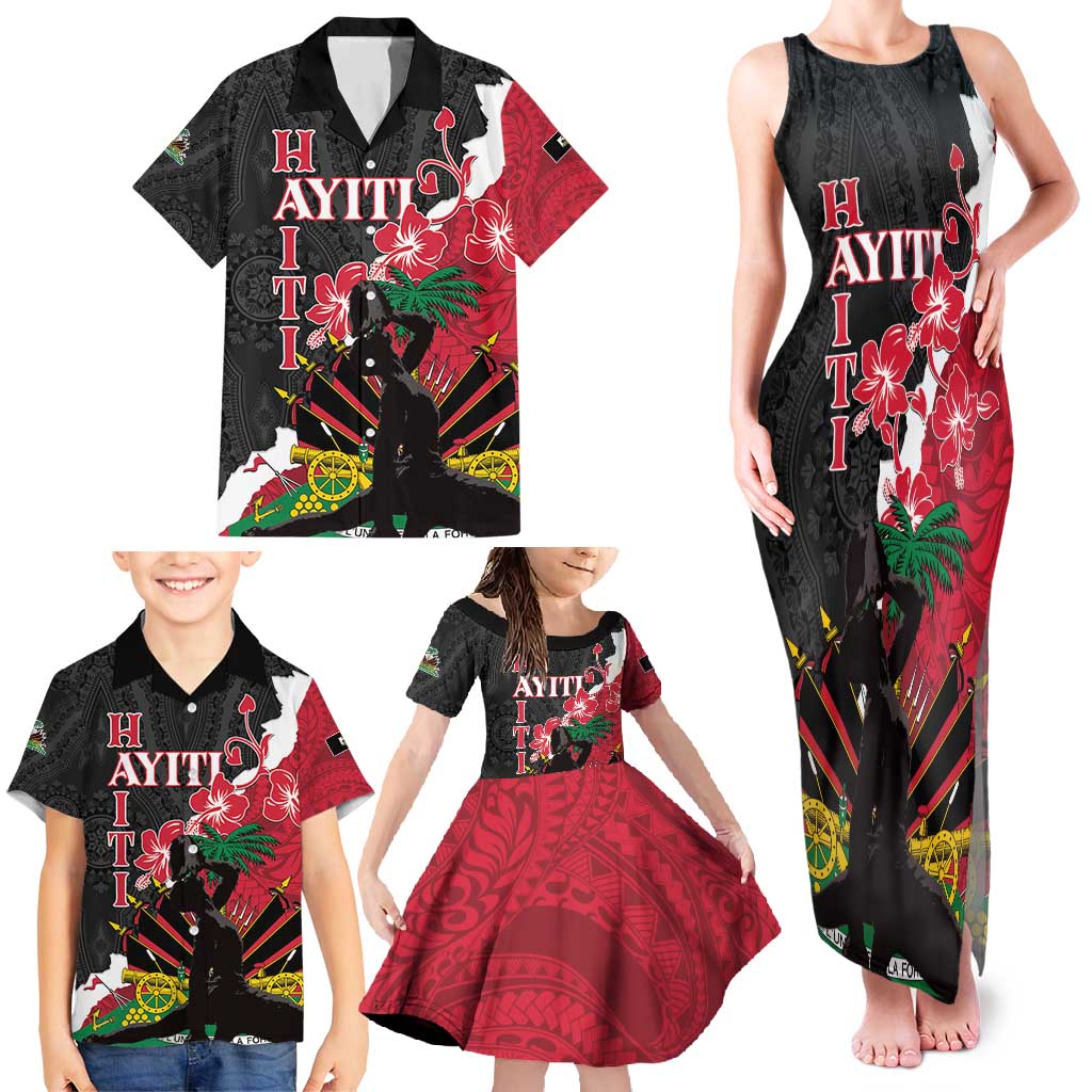Personalised Ayiti Neg Marron Family Matching Tank Maxi Dress and Hawaiian Shirt Dashiki Mix Polynesian Pattern LT01 - Polynesian Pride