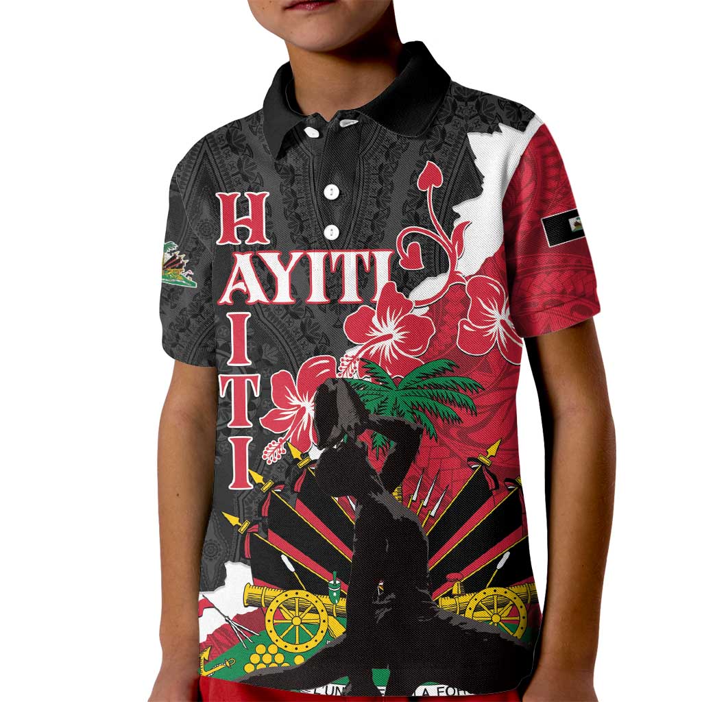 Personalised Ayiti Neg Marron Kid Polo Shirt Dashiki Mix Polynesian Pattern LT01 Kid Black - Polynesian Pride