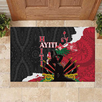 Ayiti Neg Marron Rubber Doormat Dashiki Mix Polynesian Pattern