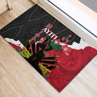 Ayiti Neg Marron Rubber Doormat Dashiki Mix Polynesian Pattern