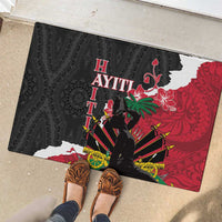 Ayiti Neg Marron Rubber Doormat Dashiki Mix Polynesian Pattern