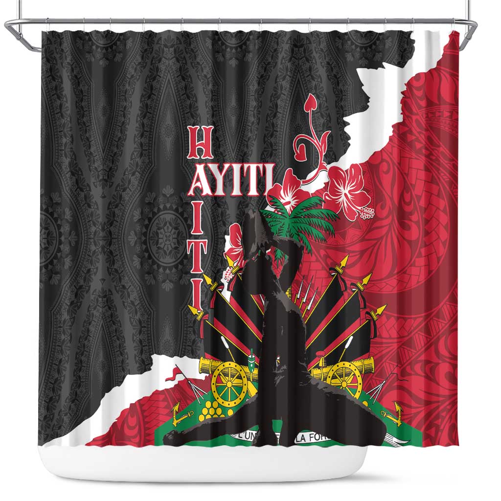 Ayiti Neg Marron Shower Curtain Dashiki Mix Polynesian Pattern