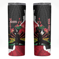 Personalised Ayiti Neg Marron Skinny Tumbler Dashiki Mix Polynesian Pattern LT01 Black - Polynesian Pride