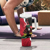 Personalised Ayiti Neg Marron Tumbler With Handle Dashiki Mix Polynesian Pattern