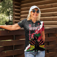 Personalised Ayiti Neg Marron Women Polo Shirt Dashiki Mix Polynesian Pattern