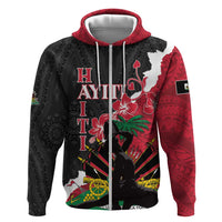 Personalised Ayiti Neg Marron Zip Hoodie Dashiki Mix Polynesian Pattern LT01 Zip Hoodie Black - Polynesian Pride