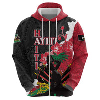 Personalised Ayiti Neg Marron Zip Hoodie Dashiki Mix Polynesian Pattern LT01 - Polynesian Pride