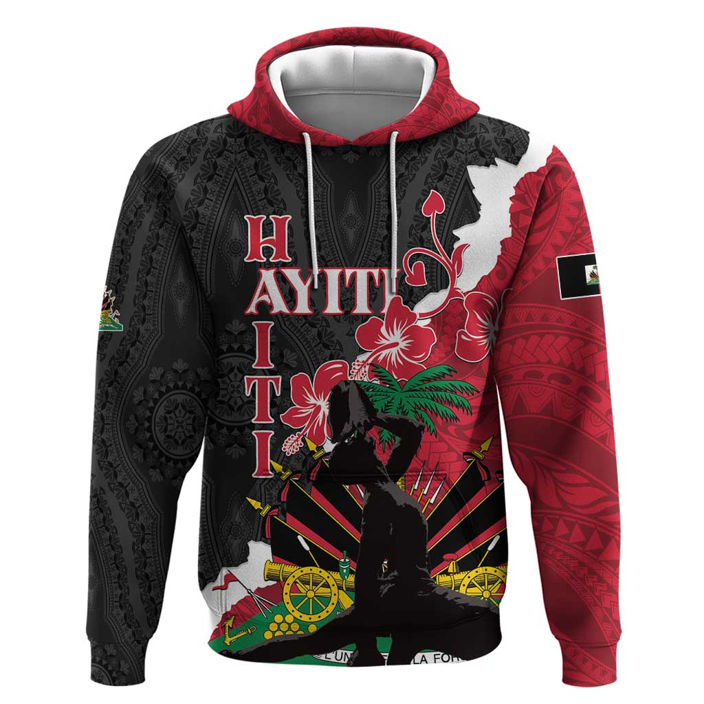 Personalised Ayiti Neg Marron Zip Hoodie Dashiki Mix Polynesian Pattern LT01 Pullover Hoodie Black - Polynesian Pride