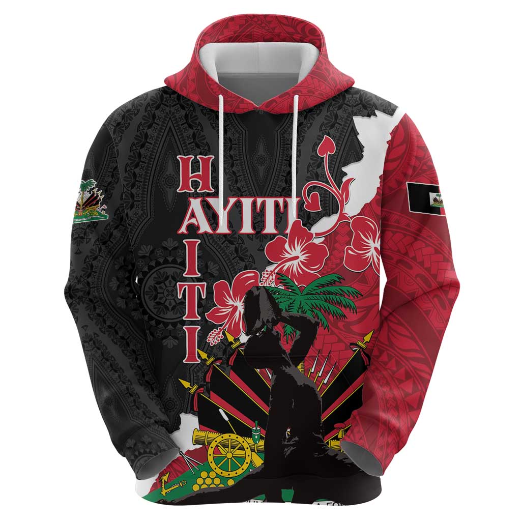 Personalised Ayiti Neg Marron Zip Hoodie Dashiki Mix Polynesian Pattern LT01 - Polynesian Pride