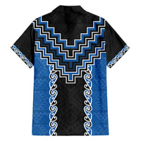 Blue Niho Taniwha Mix Poutama Family Matching Puletasi and Hawaiian Shirt Unique Taniko Aotearoa LT01 - Polynesian Pride