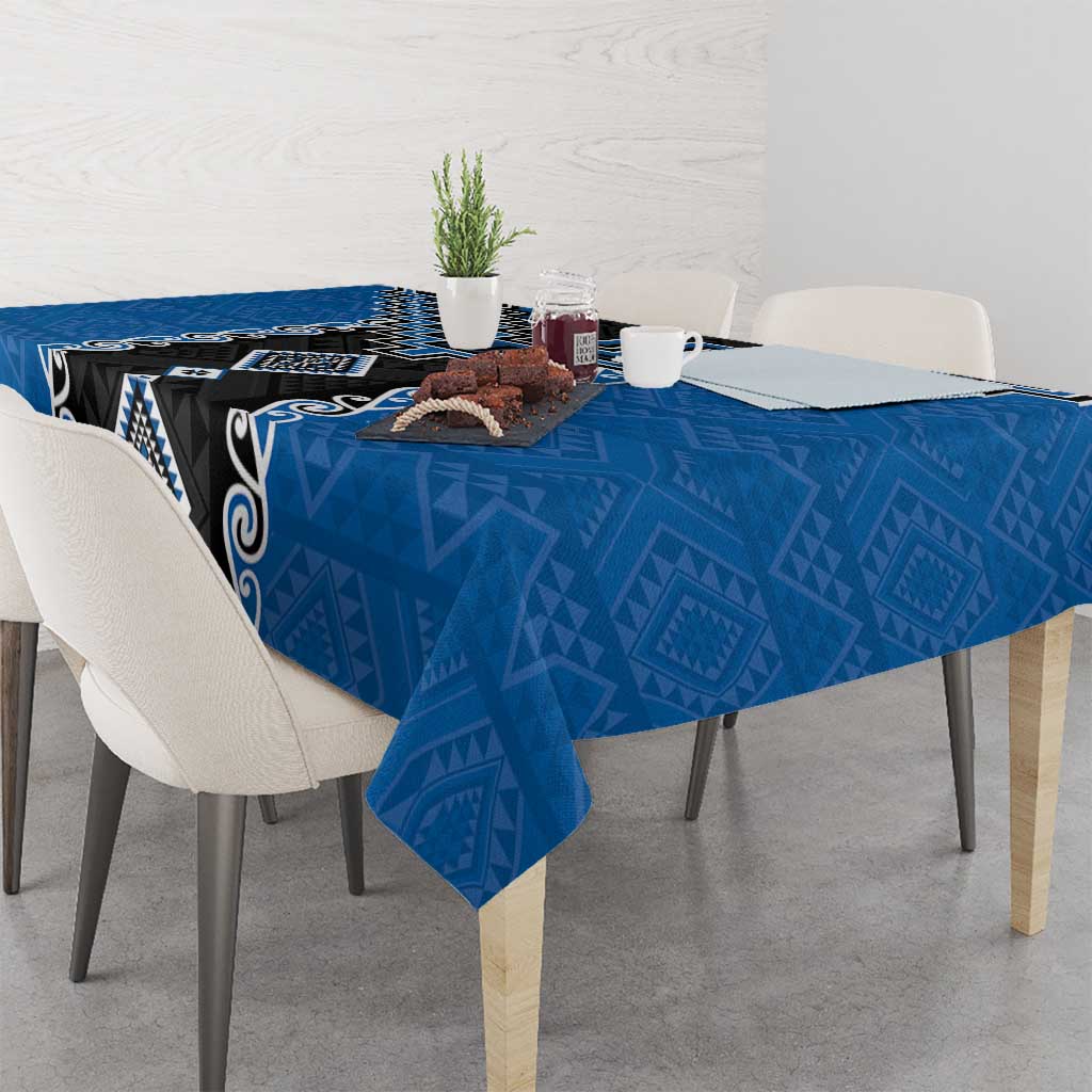 Blue Niho Taniwha Mix Poutama Tablecloth Unique Taniko Aotearoa LT01 - Polynesian Pride