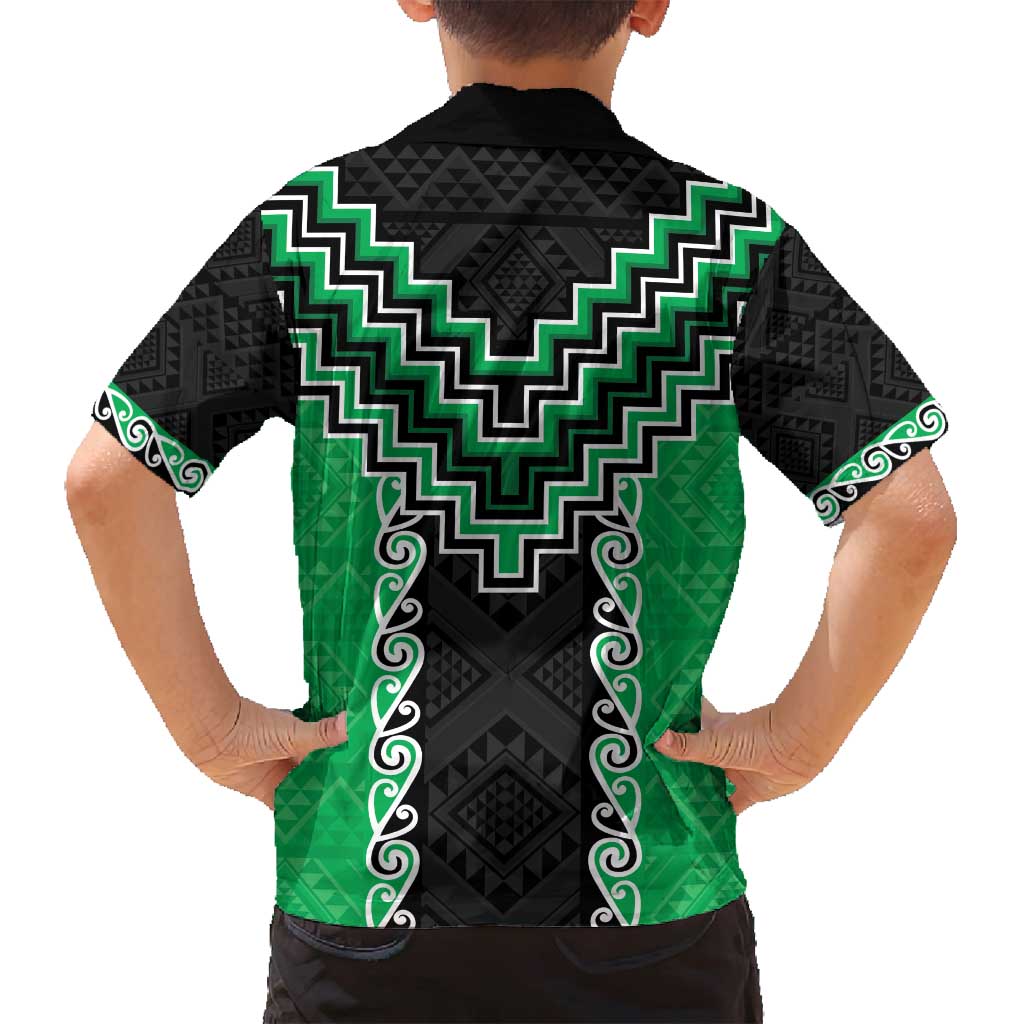 Green Niho Taniwha Mix Poutama Family Matching Puletasi and Hawaiian Shirt Unique Taniko Aotearoa LT01 - Polynesian Pride