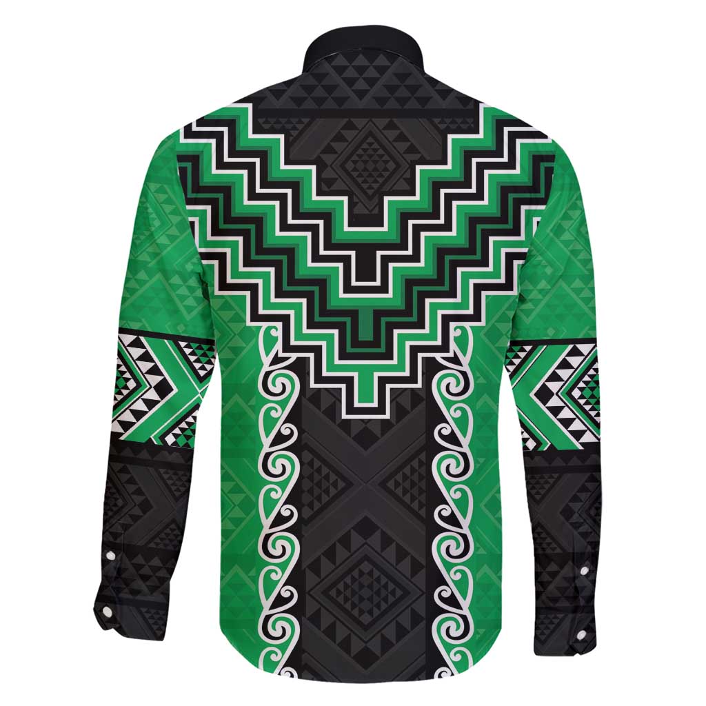 Green Niho Taniwha Mix Poutama Family Matching Puletasi and Hawaiian Shirt Unique Taniko Aotearoa LT01 - Polynesian Pride