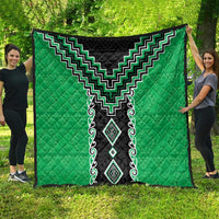 Green Niho Taniwha Mix Poutama Quilt Unique Taniko Aotearoa LT01 - Polynesian Pride