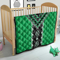 Green Niho Taniwha Mix Poutama Quilt Unique Taniko Aotearoa LT01 - Polynesian Pride