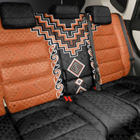 Orange Niho Taniwha Mix Poutama Back Car Seat Cover Unique Taniko Aotearoa