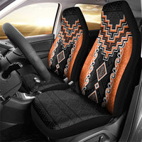 Orange Niho Taniwha Mix Poutama Car Seat Cover Unique Taniko Aotearoa
