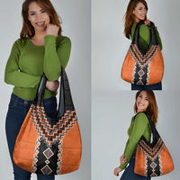 Orange Niho Taniwha Mix Poutama Grocery Bag Unique Taniko Aotearoa LT01 - Polynesian Pride