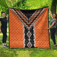 Orange Niho Taniwha Mix Poutama Quilt Unique Taniko Aotearoa LT01 - Polynesian Pride