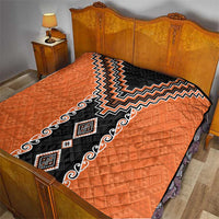 Orange Niho Taniwha Mix Poutama Quilt Unique Taniko Aotearoa LT01 - Polynesian Pride