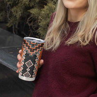 Orange Niho Taniwha Mix Poutama Tumbler Cup Unique Taniko Aotearoa LT01 - Polynesian Pride