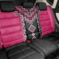 Pink Niho Taniwha Mix Poutama Back Car Seat Cover Unique Taniko Aotearoa