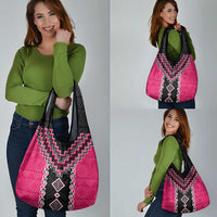 Pink Niho Taniwha Mix Poutama Grocery Bag Unique Taniko Aotearoa LT01 - Polynesian Pride