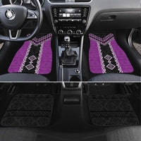 Purple Niho Taniwha Mix Poutama Car Mats Unique Taniko Aotearoa