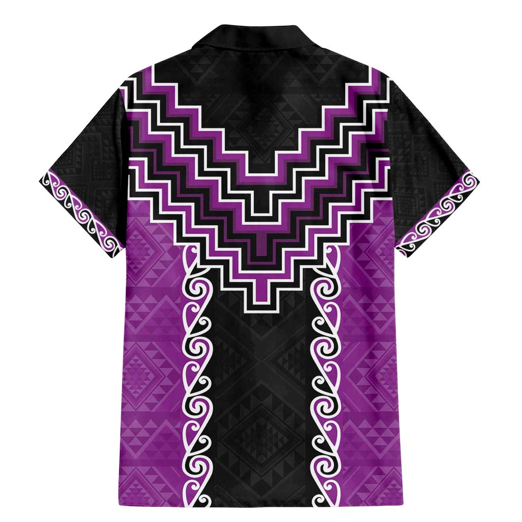 Purple Niho Taniwha Mix Poutama Family Matching Mermaid Dress and Hawaiian Shirt Unique Taniko Aotearoa LT01 - Polynesian Pride