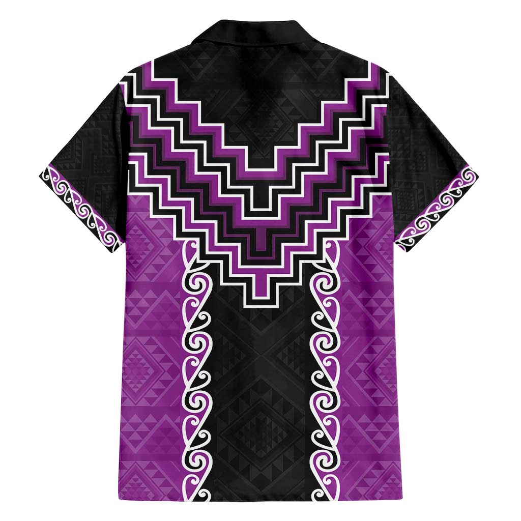 Purple Niho Taniwha Mix Poutama Family Matching Puletasi and Hawaiian Shirt Unique Taniko Aotearoa LT01 - Polynesian Pride