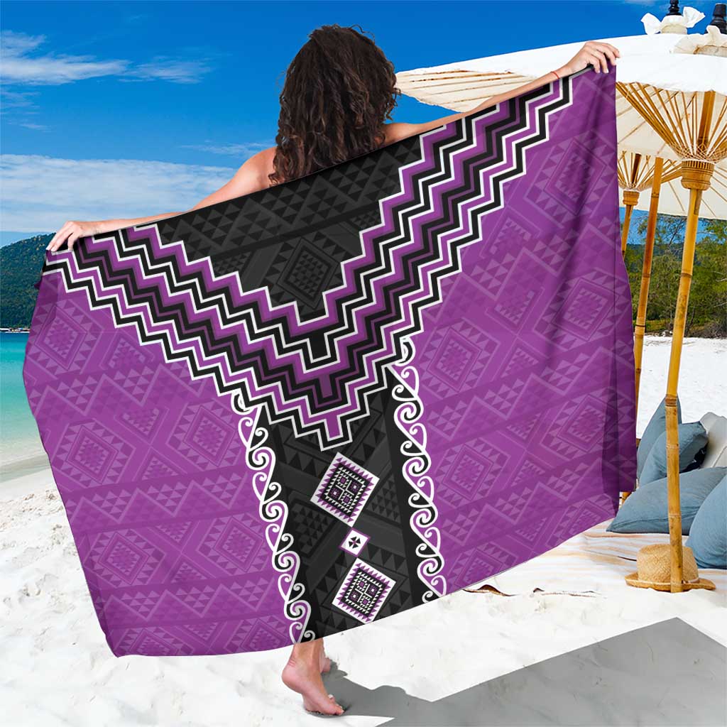 Purple Niho Taniwha Mix Poutama Sarong Unique Taniko Aotearoa