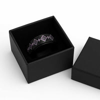 Purple Niho Taniwha Mix Poutama Spinner Ring Unique Taniko Aotearoa - Polynesian Pride