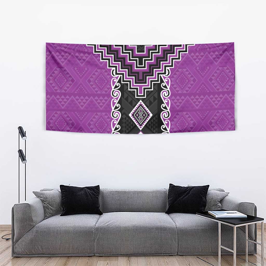 Purple Niho Taniwha Mix Poutama Tapestry Unique Taniko Aotearoa