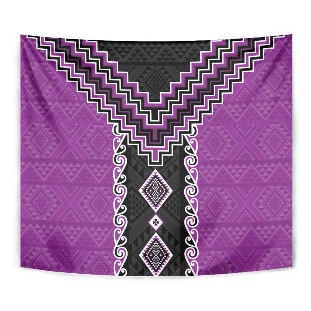 Purple Niho Taniwha Mix Poutama Tapestry Unique Taniko Aotearoa