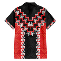 Red Niho Taniwha Mix Poutama Family Matching Puletasi and Hawaiian Shirt Unique Taniko Aotearoa LT01 - Polynesian Pride