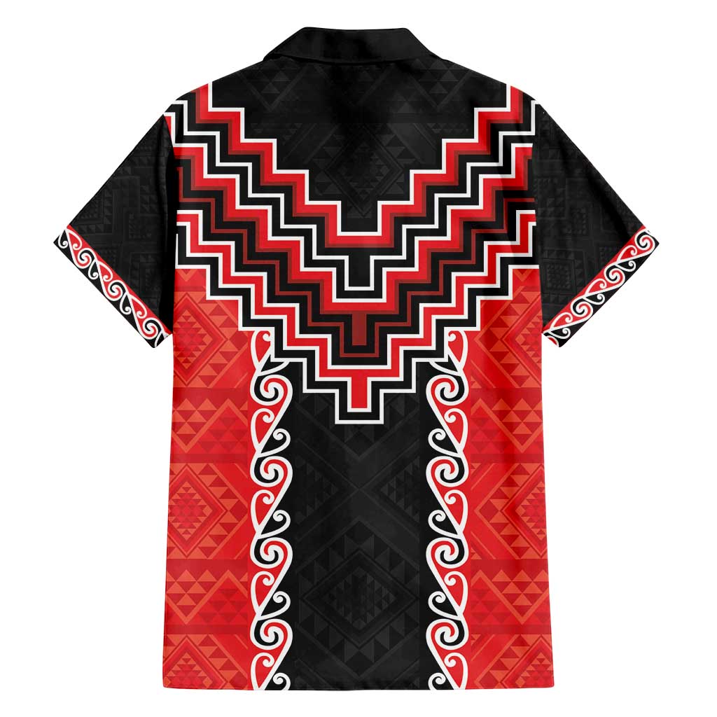 Red Niho Taniwha Mix Poutama Family Matching Summer Maxi Dress and Hawaiian Shirt Unique Taniko Aotearoa LT01 - Polynesian Pride