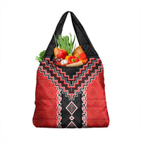 Red Niho Taniwha Mix Poutama Grocery Bag Unique Taniko Aotearoa LT01 1-pack One Size Red - Polynesian Pride